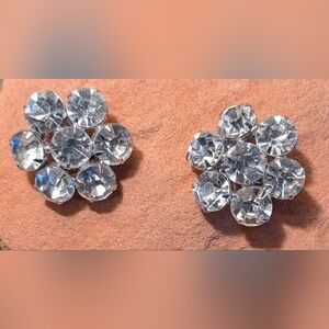 Gorgeous Vintage Clip Rhinestone Earrings by renowned creator Marie Ferra